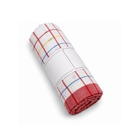 Julido 10 StüCk Geschirrtuch 45X70 Cm Aus 100% Baumwolle Kariert SaugfäHig Rot