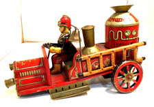VINTAGE 1950's TIN LITHO TOY FIRE ENGINE PUMPER TRUCK - MADE IN JAPAN