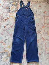 Vintage dickies denim bib overalls workwear farm dark blue jeans men s 38x30