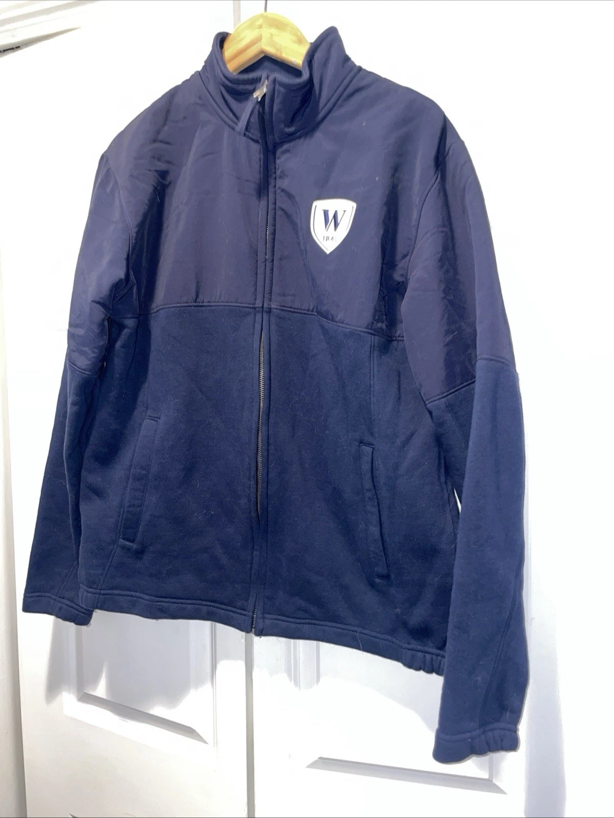 Cotton Fleece Warm Up Jacket W WILLISTON LOGO SZ MENS LARGE