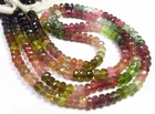 Natural Multi Tourmaline Faceted Rondelle Briolette Gems Beads 5-5.5mm 13"Strand