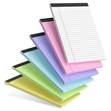 6pcs Small Note Pads 5x8 Colored Legal Pads Paper College Ruled Notepad Clear...