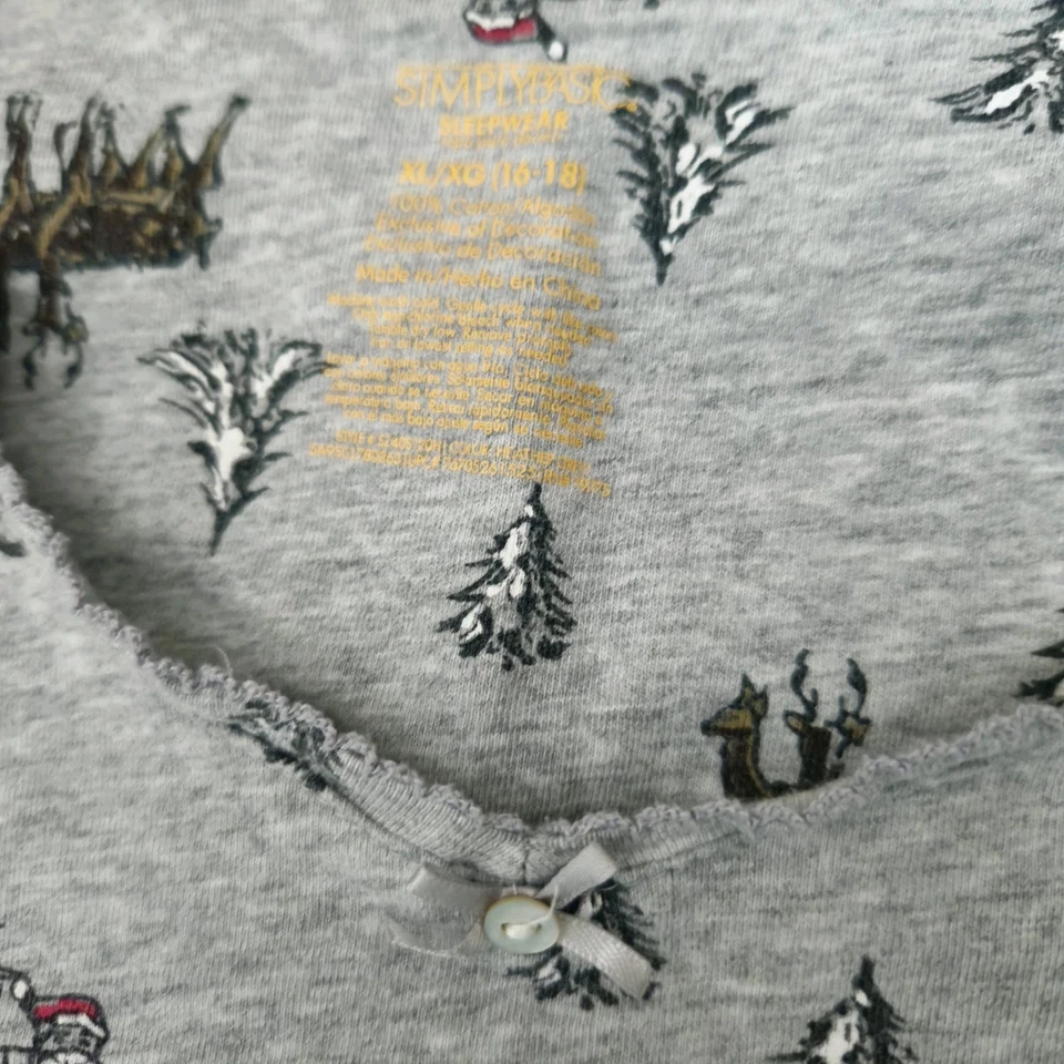 Conjunto de pijama para mujer Simply Basic multicolor Top Pantalones Navidad Invierno XL Foto 3 de 4