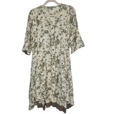 April Cornell Womens Floral Button Front Dress Size S Cottagecore Romantic 