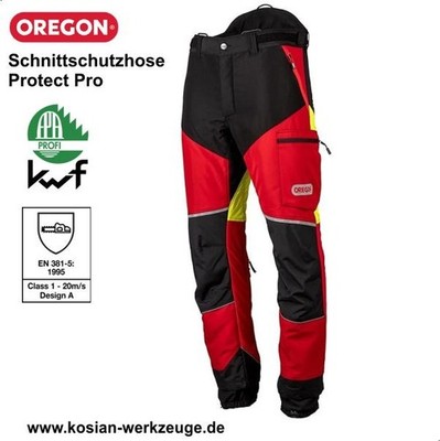 Oregon Schnittschutzhose Protect Pro rot NEU Größe S bis 3XL