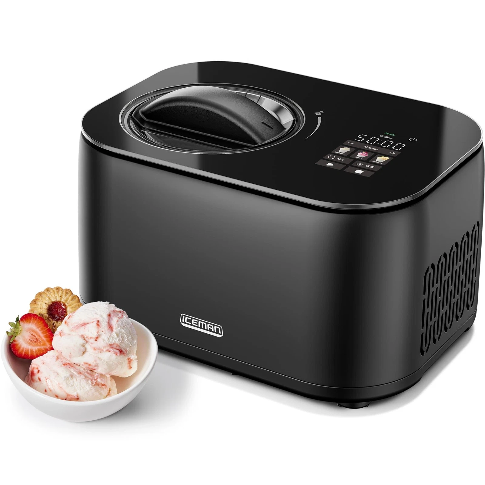 Iceman by Chefman Ice Cream Digital Display w/ 3 Presets,2 Pint Inserts Included