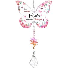 Mother's Day Butterfly Acrylic Crystal Suncatcher Unique Gift for Mum