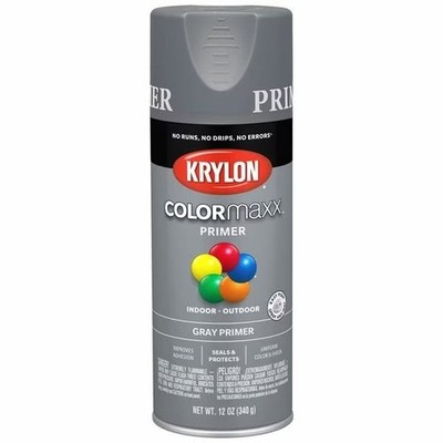 Colormaxx K05582007 Spray Paint Primer, Gray, Not Applicable, Solvent,
