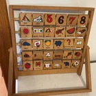 Wood Learn The Alphabet Wooden Abacus Style Flip Letter Number Picture ABCs Toy — photo 2