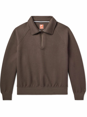 Nike Tech Fleece Half-Zip Oversized Pullover Top Brown FZ7568-237 Men s Size XS