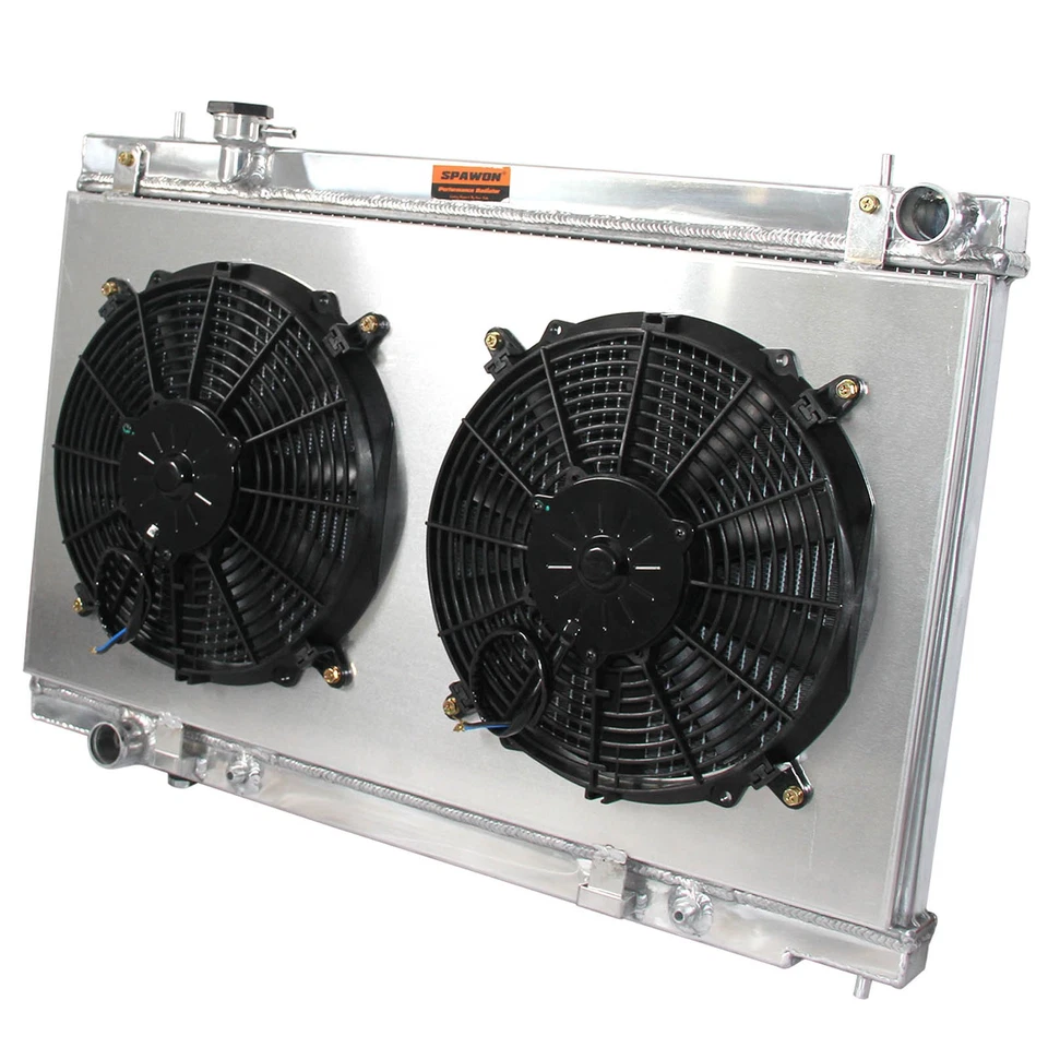 Radiador de aluminio AT SPAWON para Nissan 350Z Enthusiast Touring 03-06 + cubierta del ventilador Foto 4 de 4