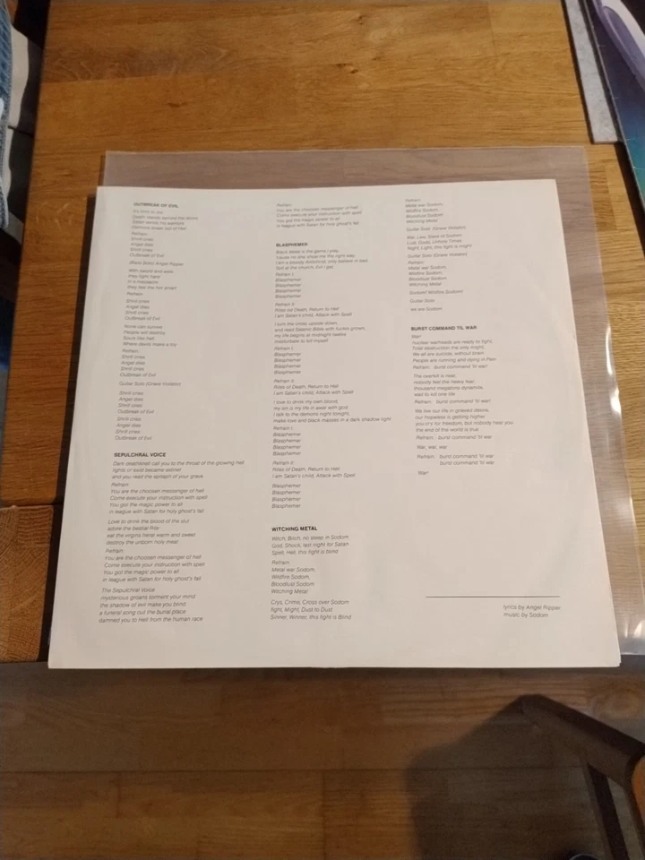 SODOM - In the Sign of the Evil - Germany Black Vinyl 1985 - 1 Press / TOP !!! - Bild 3 von 4