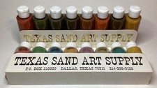 NEW TEXAS SAND ART SUPPLY- 16 COLORED 3  SAND BOTTLES FOR ART PROJECTS