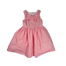 Janie & Jack Cafe Pink White Striped Bow Summer Party Church Dress sz 2T