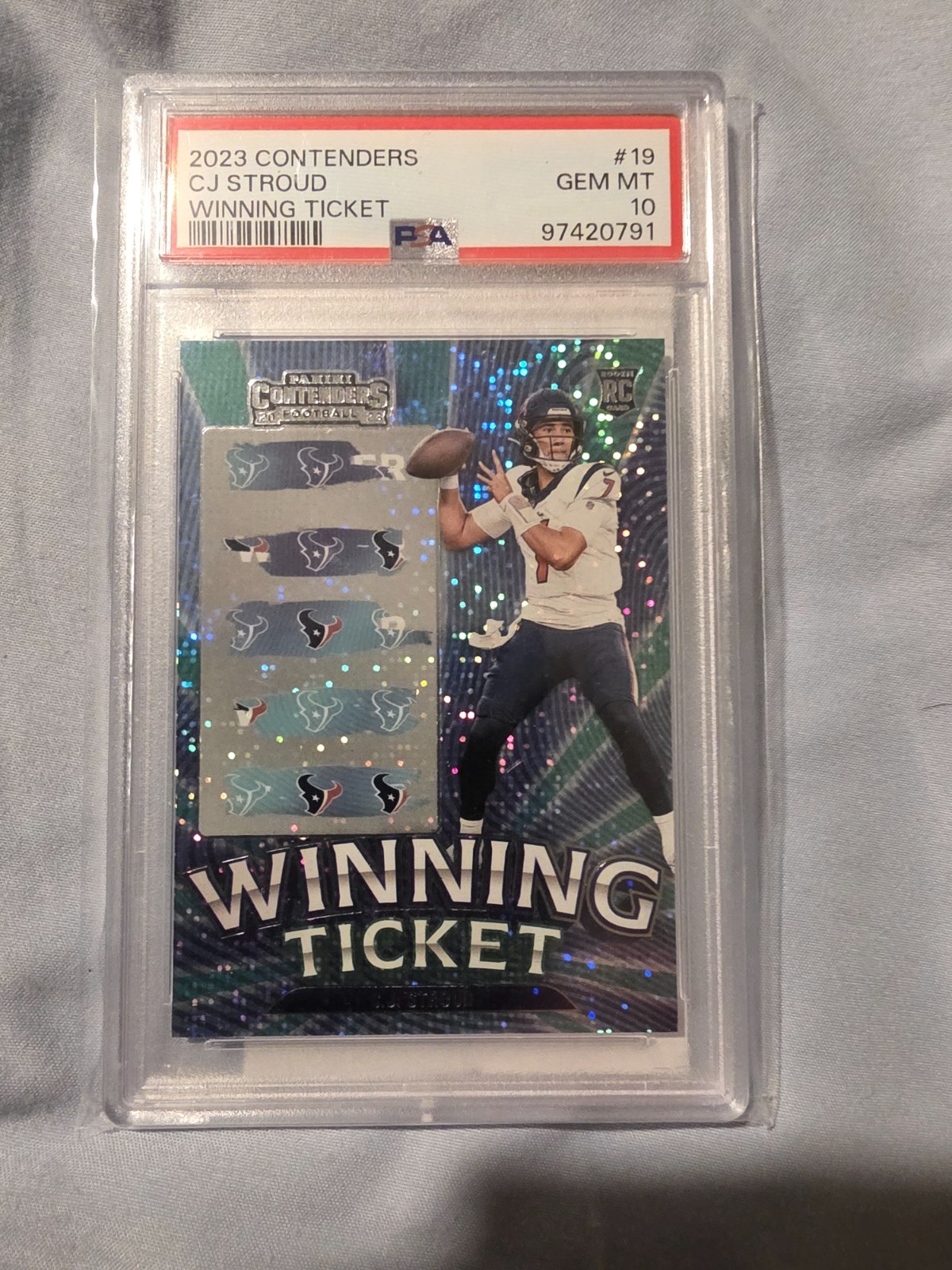 2023 panini contenders c j stroud WINNING TICKET CARD # 19 PSA 10 ROOKIE CAED view 2