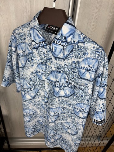 Vintage Southpole Shirt All Over Print Icy Baggy Fit Collar - Picture 7 of 13