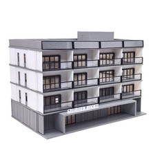 Outland Models Downtown 4-Story Apartment White Stackable 1:87 HO Scale