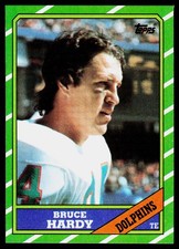 Bruce Hardy, 1986 Topps, #51, Miami Dolphins,