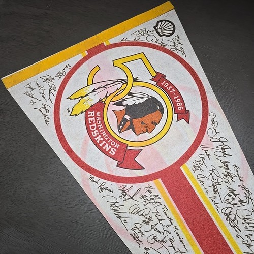 Washington Redskins Football 50th Anniversary 1986 Team Signed Pennant 29" - Bild 2 von 13
