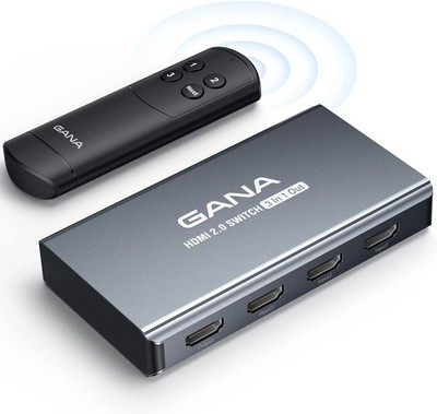 GANA HDMI 2.0 Switch 3 IN 1 OUT HDMI Switcher Splitter Supports 4K 3D HD Monitor