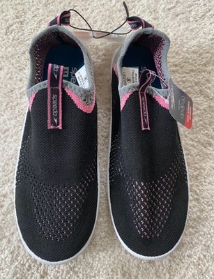 Speedo Women's Surf Strider Adult WaterShoes, Black W/Pink & Gray Size Medium 7/