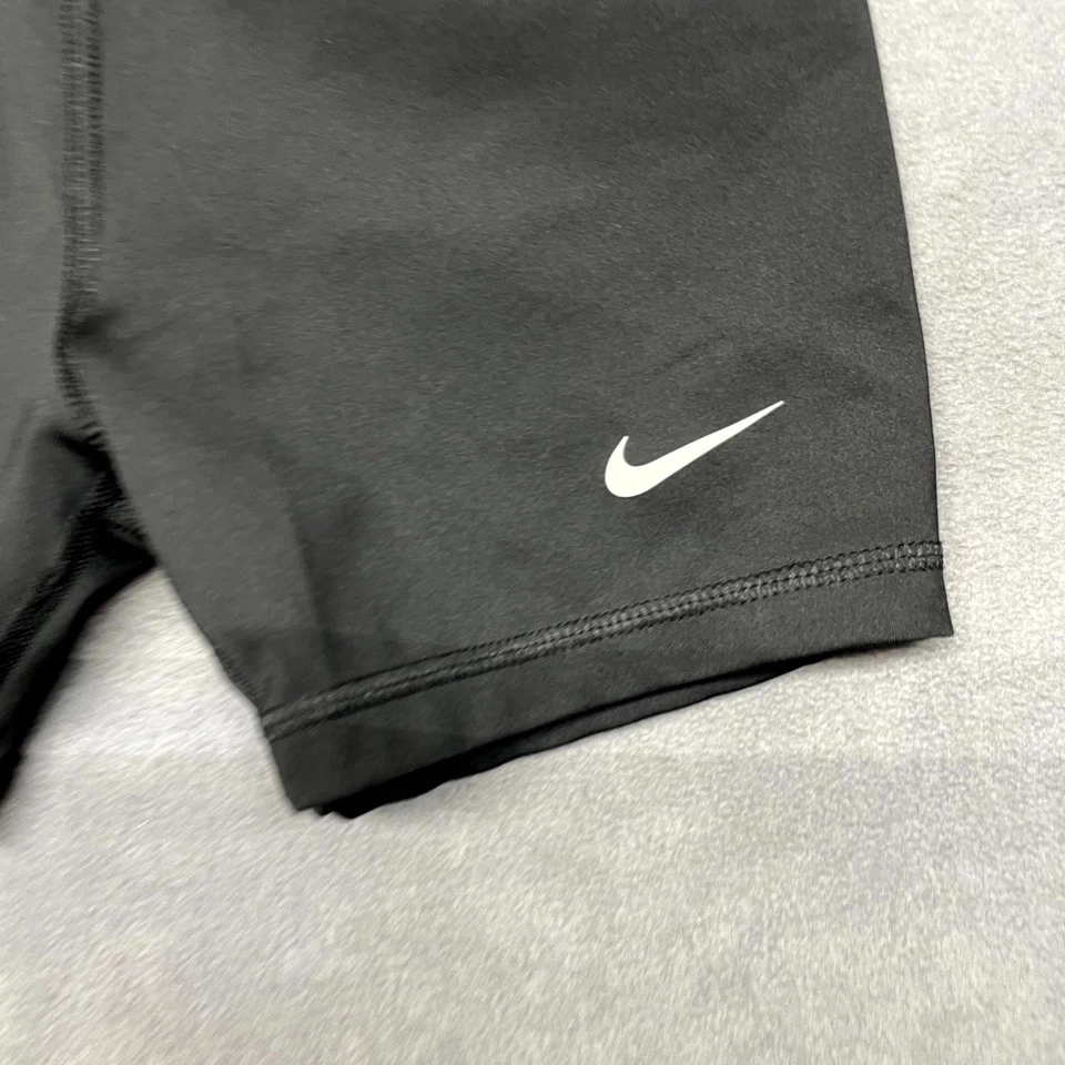 Nike Pro Dri Fit Athletic Shorts Kids M Black Swoosh Logo Nylon Stretch Low Rise - Image 3 of 4