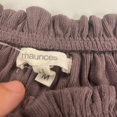 Maurices Womens Off Shoulder Blouse Long Sleeve Ribbed Purple Size Medium - Picture 8 of 9