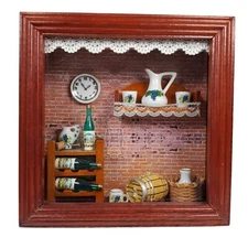 Reutter Porzellan Germany Shadow Wall Box Diorama Miniature Wine Cellar Room