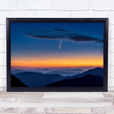Komet Neowise Nacht Vermont Stowe Berghimmel Wandkunstdruck