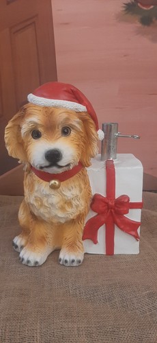 BASE Albero Di Natale CANE CON DONI (33.5X33X43) In Resina - Foto 2 di 7