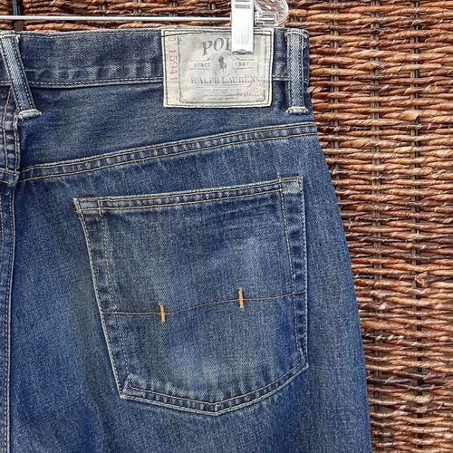 Polo Ralph Lauren Straight Leg Men's Jeans Denim Vintage Dark Wash Blue 34/32 - Picture 6 of 7