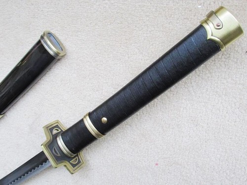 S2679 JAPANESE ANIME ONE PIECE RORONOA ZORO YUBASHIRI SWORD BLACK HAMON EDGE 41" - Picture 2 of 6
