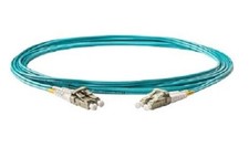 Fiber Optic Patch Cable, Duplex LC to LC, Aqua,200 Feet Multimode 10G OM3 50/125