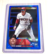 2023 Topps Chrome Update #USC29- NICK AHMED Blue Refractor SP #'d 53/150