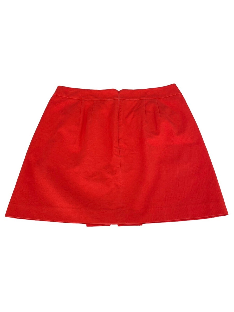 Ann Taylor Loft Women's Size 12 Knee Length A-Line Skirt Red Zip Closure  Cotton