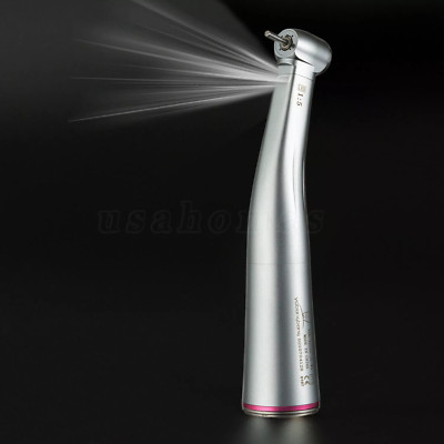 Dental 1:5 Increasing LED Fiber Optic Contra Angle Low Speed Handpiece Red Ring