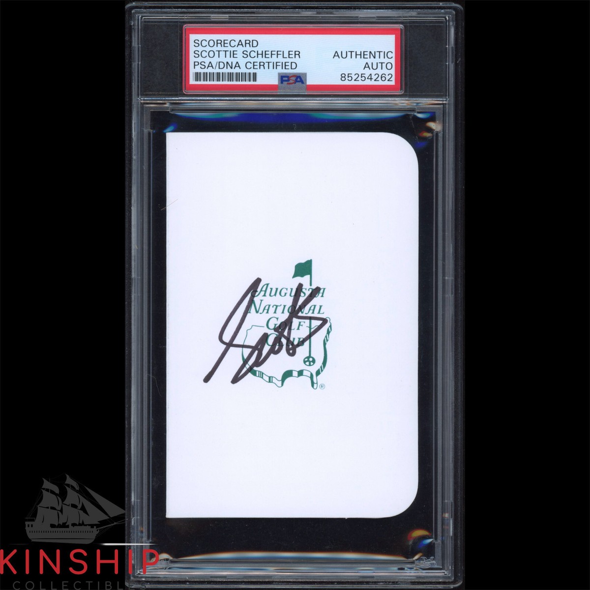 Scottie Scheffler signed Masters Scorecard PSA DNA Slabbed