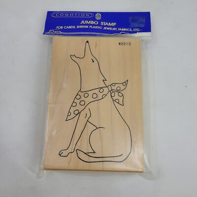 Vintage 90s NEW Commotion Stamp Howling Wolf Dog bandana Husky German Shephard
