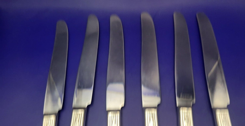6 cuchillos de cena plateados International Guild CADENCE 1932 Wm Rogers 9 1/2" - Imagen 3 de 6