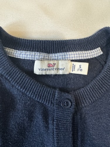 EUC Vineyard Vines Girls Down Puffer Sz 5-6 + Navy Cardigan, Sz 7-8 - Picture 9 of 10