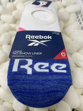 Reebok Ladies No Show Liner Shoe Size 4-10 6pack Multicolor