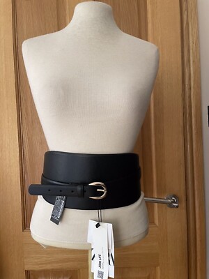 ZARA Ceinture Ceinture Cuir Véritable Large DOUBLE ENVELOPPE