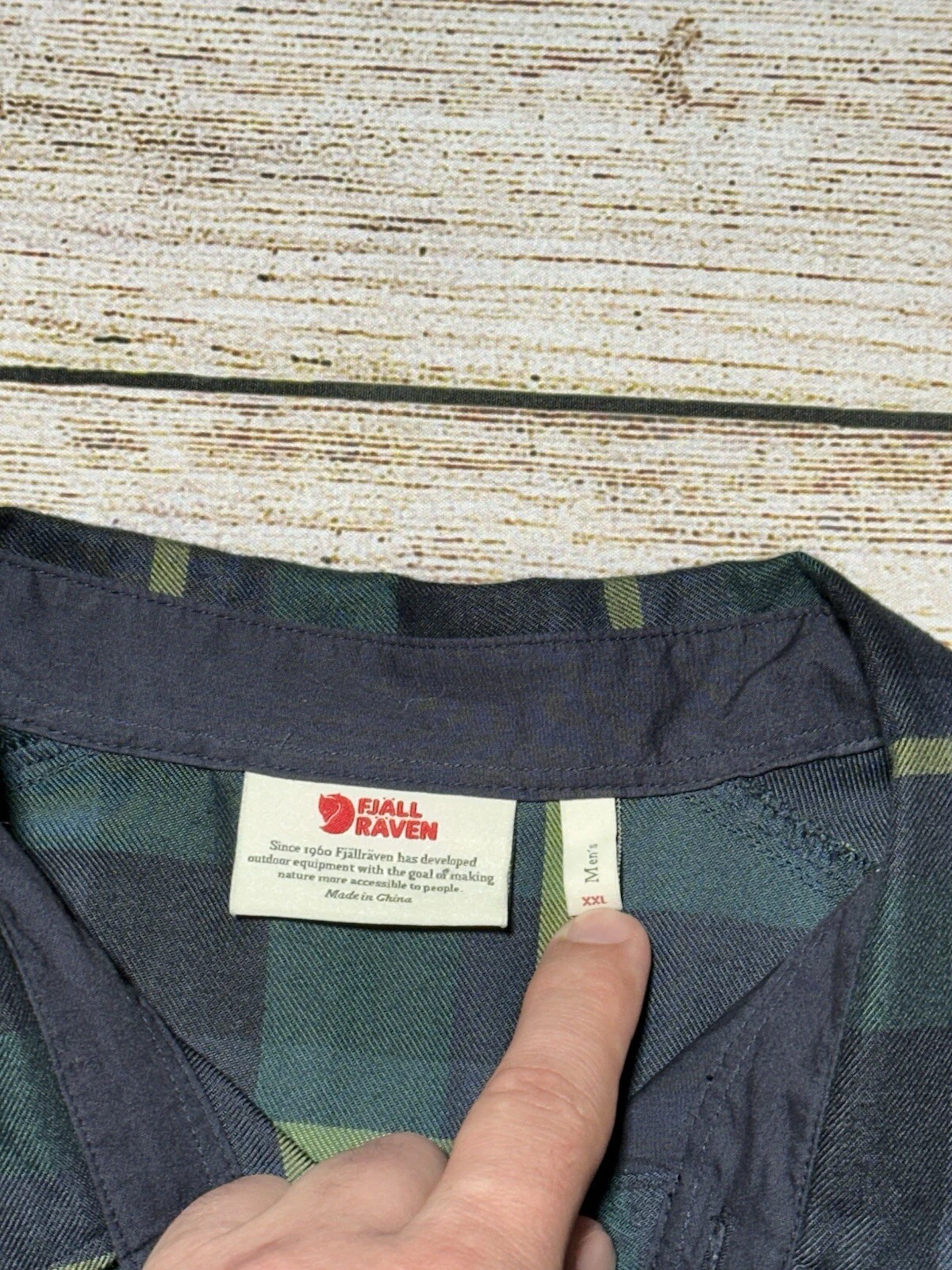 fjallraven fjallglim plaid long sleeve logo shirt
