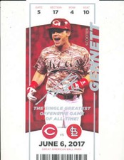 Scooter Gennett Reds 6/6 2017 Greatest offensive game promo sheet