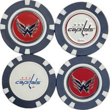 NHL Washington Capitals Golf Poker Chips with Removable Magnetic Double-Sided...
