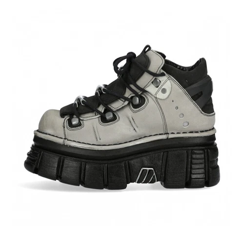 2025 Moda Nuevas Botas Rock Metálicas Botas de Plataforma Gris/Marrón Hombres/Mujeres UK3-UK - Imagen 19 de 46