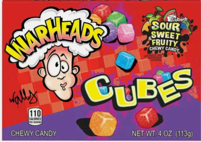 Theaterbox WARHEADS Cubes 'Sour Sweet & Fruity' Chewy Candy 113 gr USA