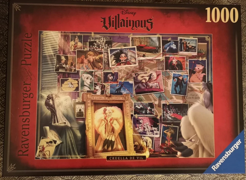 Lotto 11 puzzle Ravensburger da 1000-2000 pz: 9 Disney Villainous + 2 serie Art - Immagine 3 di 4