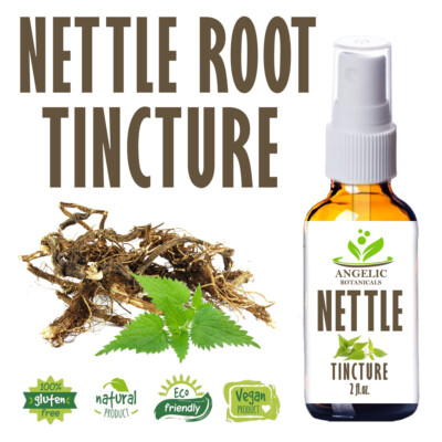 ORG Nettle Root Tincture No Alcohol for Prostate Testosterone Eczema Anemia 2oz