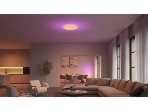 Panneau de plafond intelligent Philips Hue Datura grand rond 2,49 po x 22,60 blanc et couleur - Photo 5 sur 6